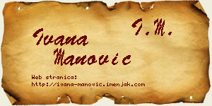 Ivana Manović vizit kartica